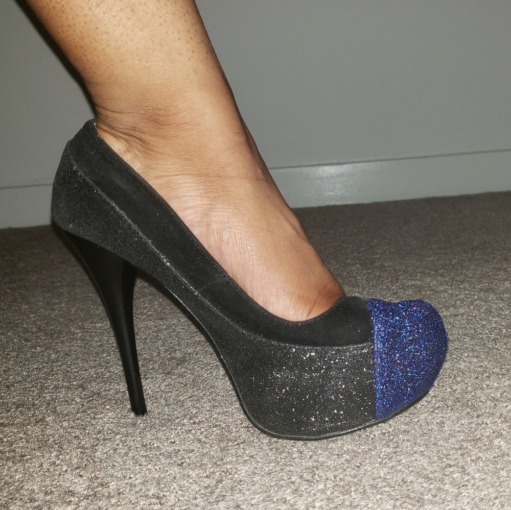 Cobalt Blue & Black Stilettos